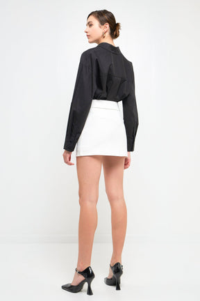 ENDLESS ROSE - Fold Waist Mini Skort - SKORTS available at Objectrare
