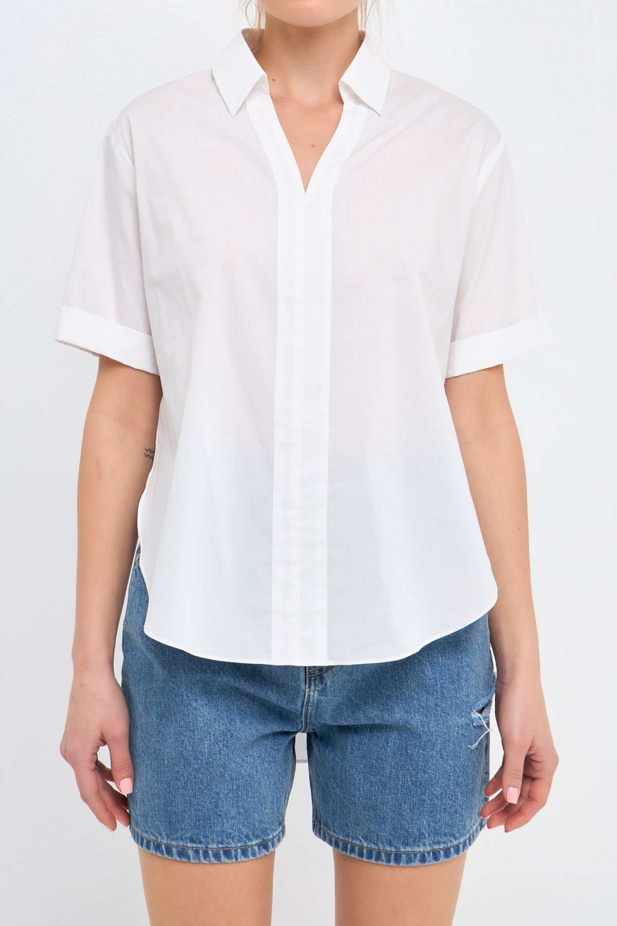 ENGLISH FACTORY - English Factory - Side Slit Long Shirt - SHIRTS & BLOUSES available at Objectrare