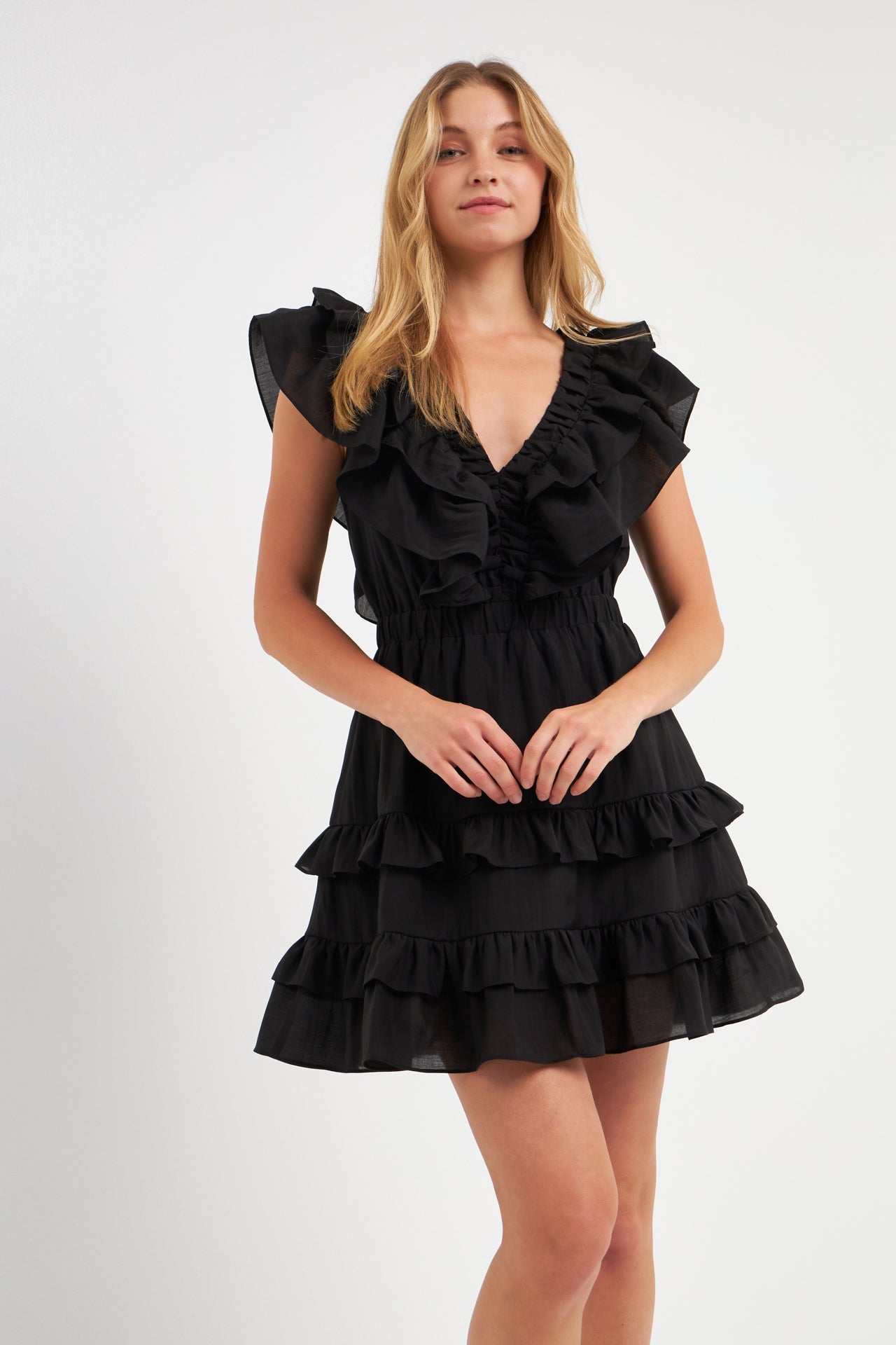 ENDLESS ROSE - Ruffle Detail Mini Dress - DRESSES available at Objectrare