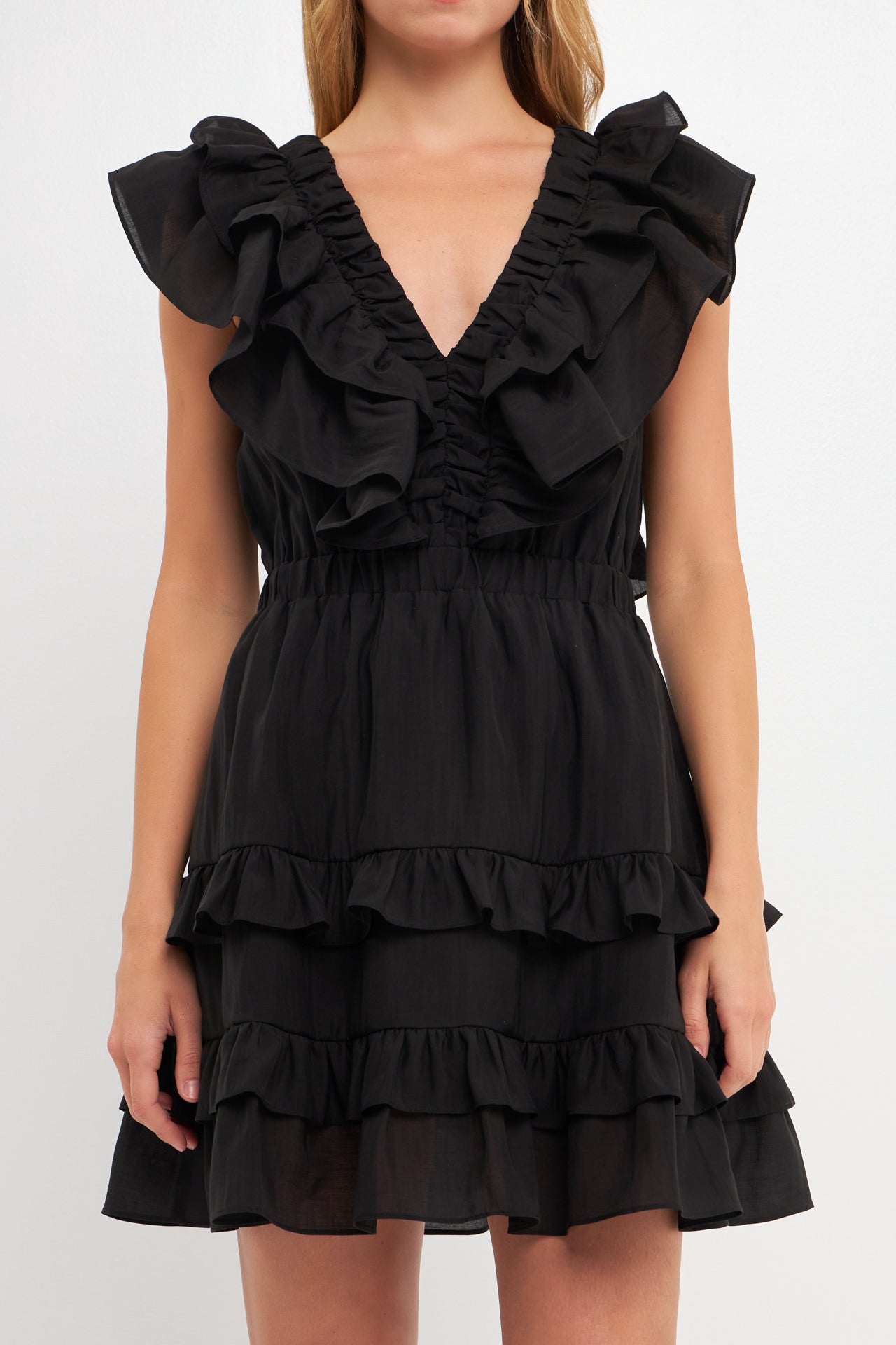 ENDLESS ROSE - Ruffle Detail Mini Dress - DRESSES available at Objectrare