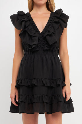 ENDLESS ROSE - Ruffle Detail Mini Dress - DRESSES available at Objectrare