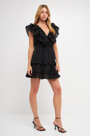 ENDLESS ROSE - Ruffle Detail Mini Dress - DRESSES available at Objectrare