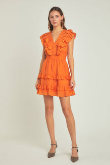 ENDLESS ROSE - Ruffle Detail Mini Dress - DRESSES available at Objectrare