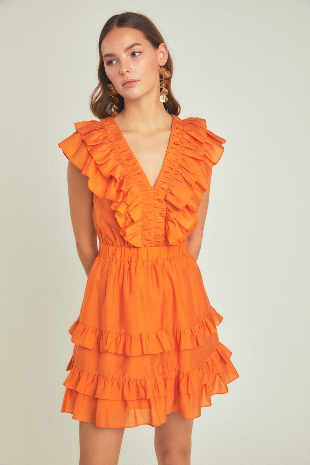 ENDLESS ROSE - Ruffle Detail Mini Dress - DRESSES available at Objectrare