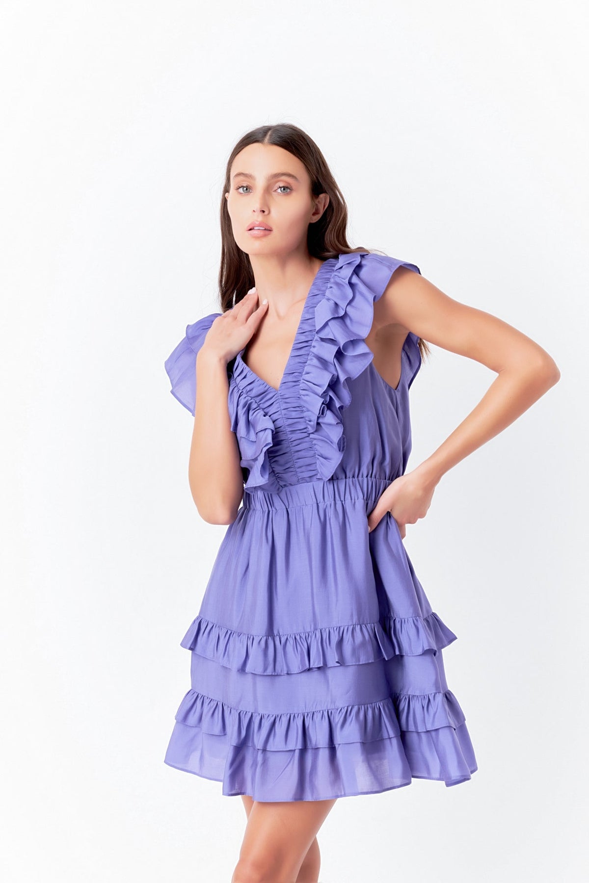 ENDLESS ROSE - Ruffle Detail Mini Dress - DRESSES available at Objectrare