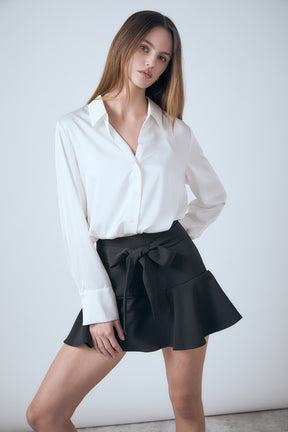 ENDLESS ROSE - Flounce Mini Skort with Waist Tie - SKORTS available at Objectrare