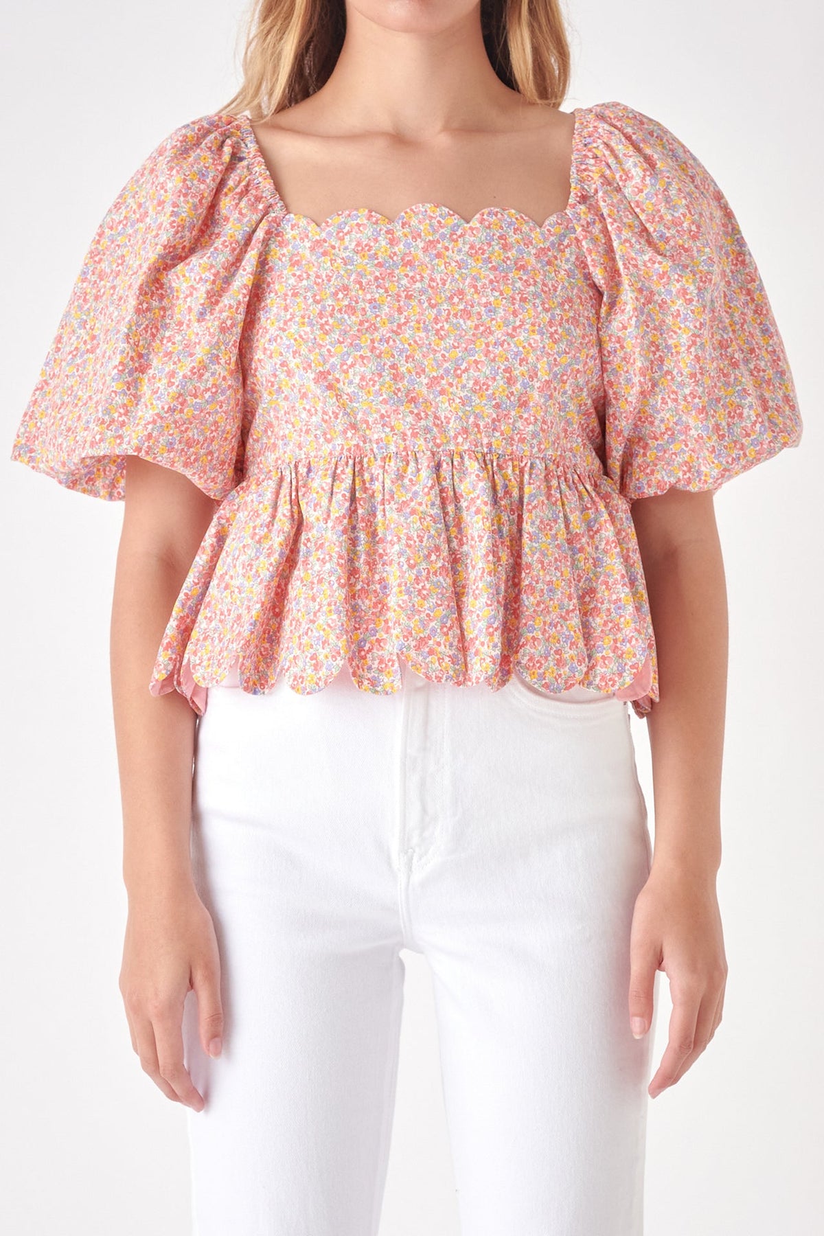 FREE THE ROSES - Scalloped Detail Top - TOPS available at Objectrare