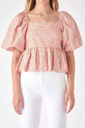 FREE THE ROSES - Scalloped Detail Top - TOPS available at Objectrare