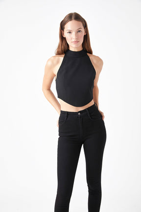 ENDLESS ROSE - Back Tie Detail Halter Neck Top - TOPS available at Objectrare