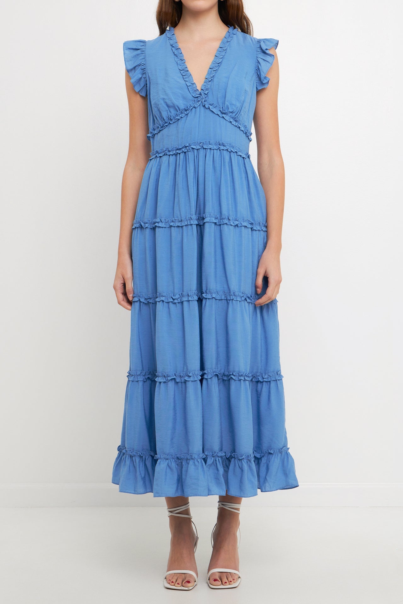 ENDLESS ROSE - Ruffle Detail Tiered Long Dress - DRESSES available at Objectrare