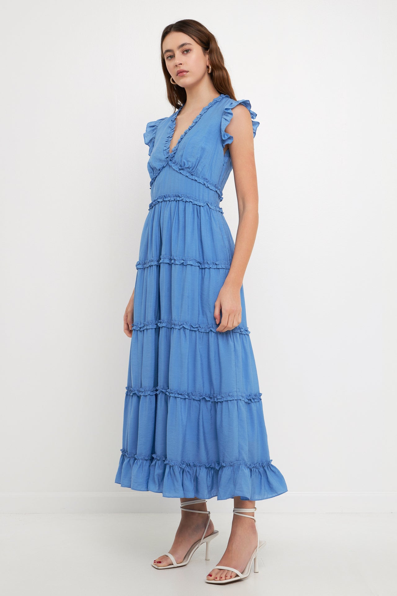 ENDLESS ROSE - Endless Rose - Ruffle Detail Tiered Long Dress - DRESSES available at Objectrare