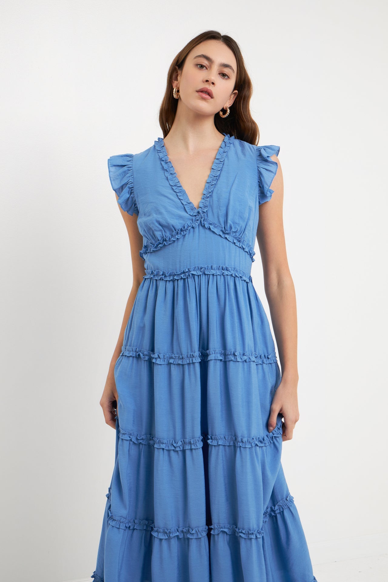 ENDLESS ROSE - Ruffle Detail Tiered Long Dress - DRESSES available at Objectrare