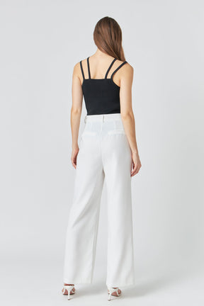 Strap Detail Fitted Knit Top