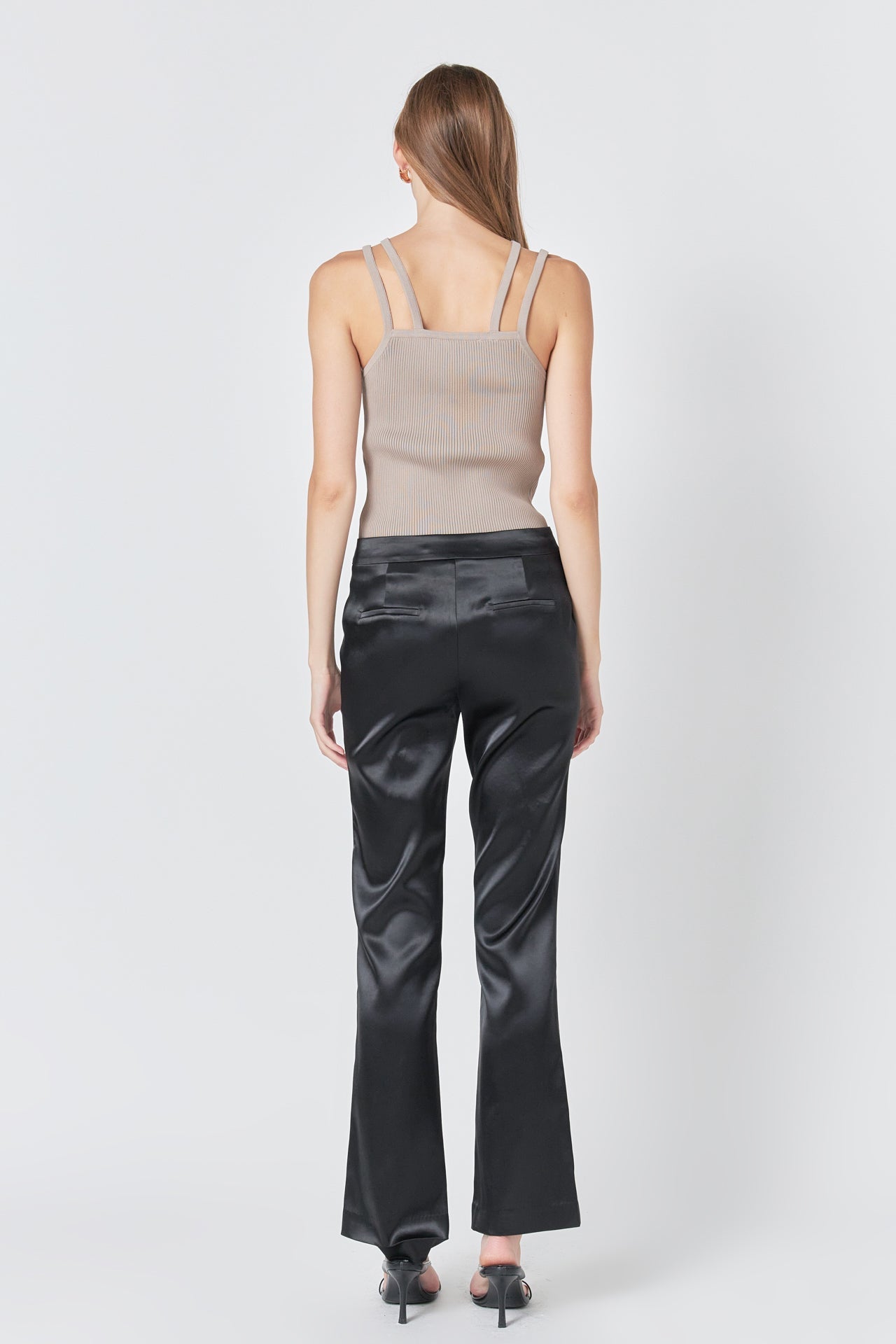 Strap Detail Fitted Knit Top