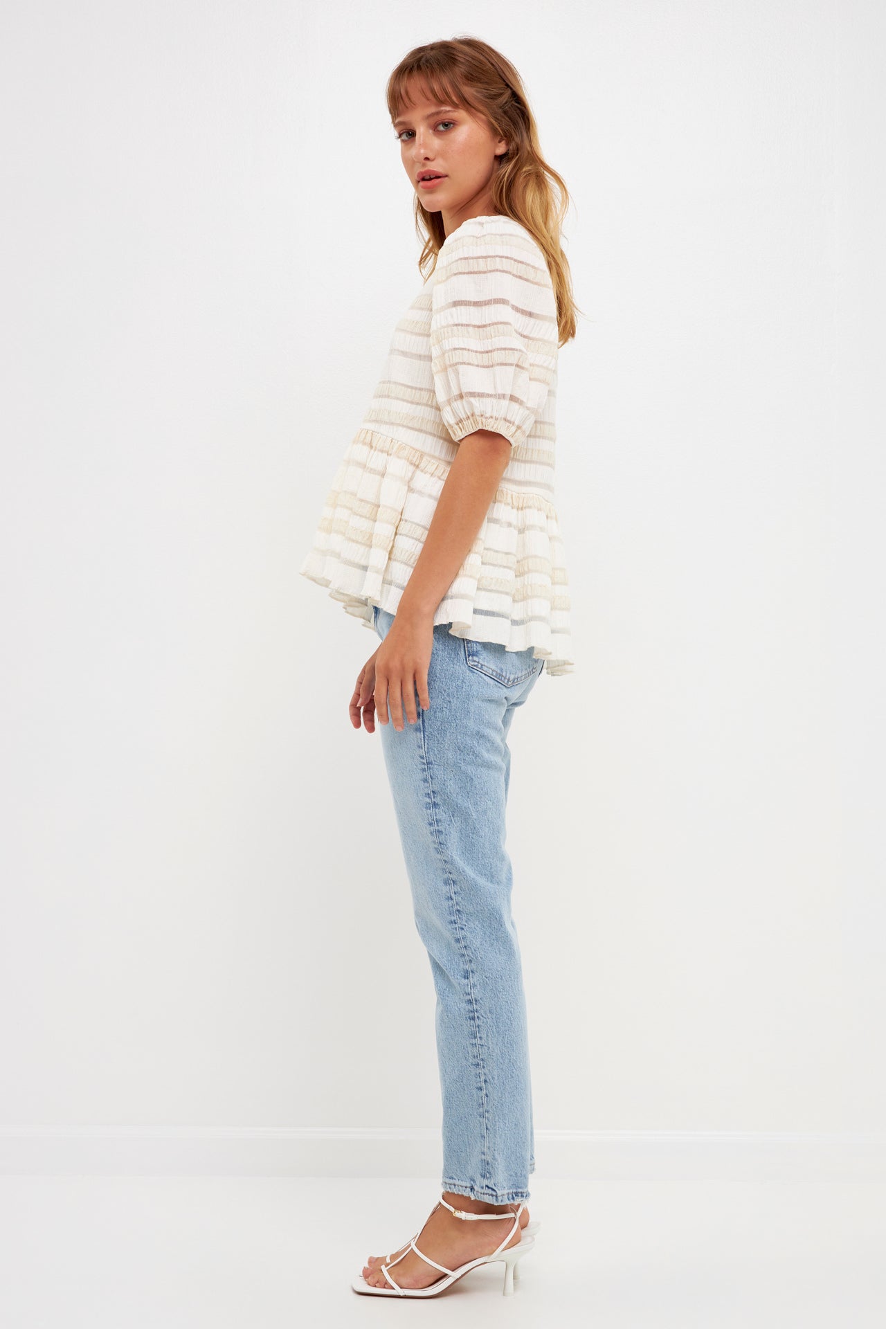 ENGLISH FACTORY - English Factory - Pleated Fabric High-Low Top - TOPS available at Objectrare