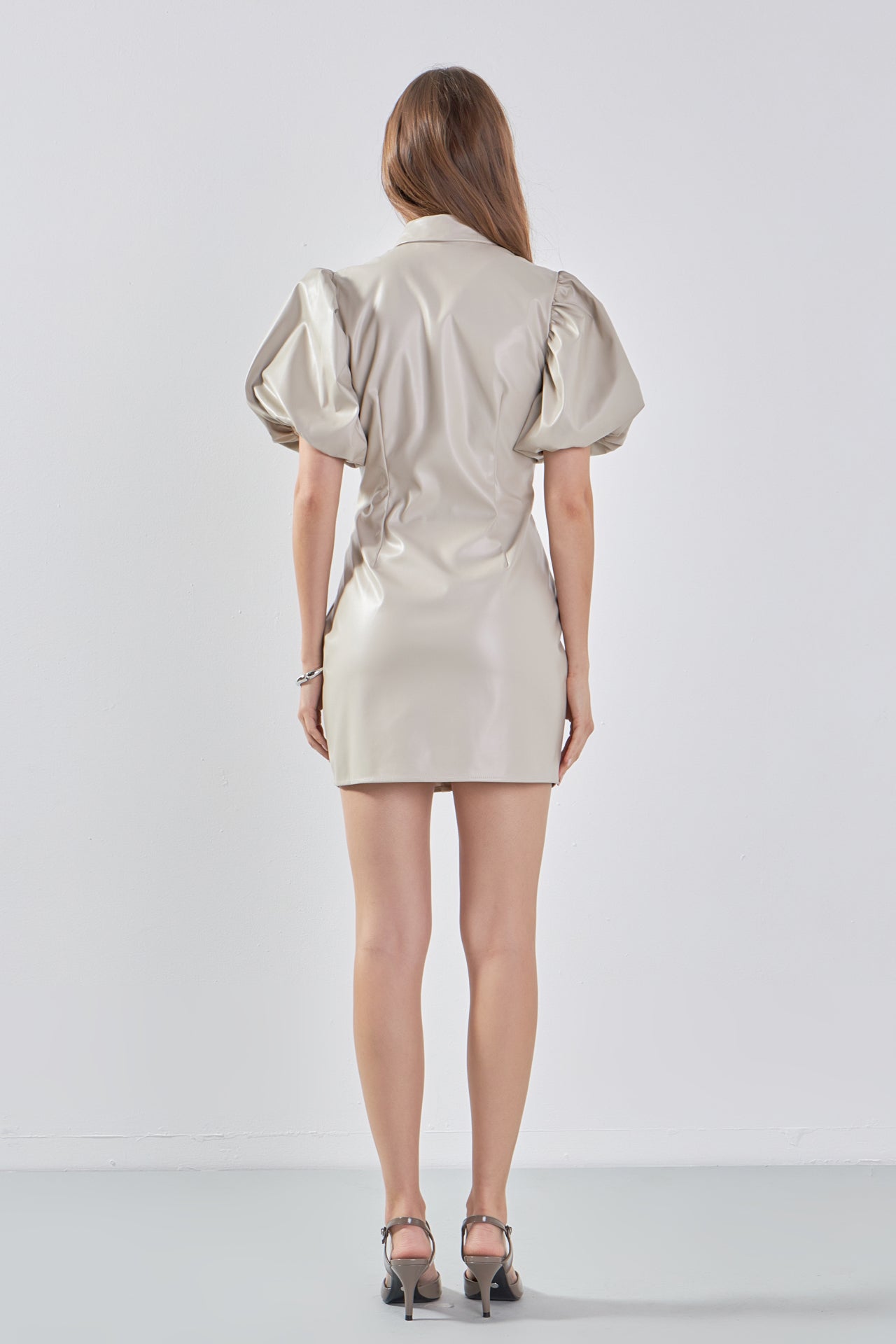 ENDLESS ROSE - Endless Rose - Short-Sleeve Faux Leather Mini Dress - DRESSES available at Objectrare