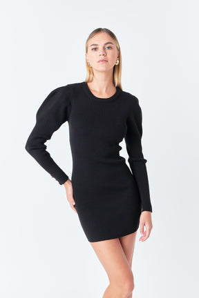 ENDLESS ROSE - Puff Sleeve Knit Dress - DRESSES available at Objectrare