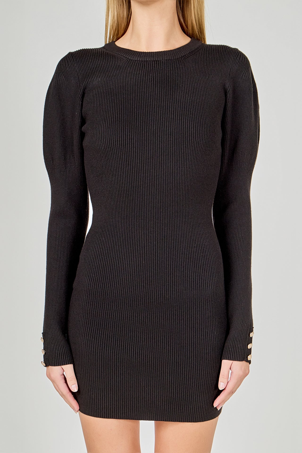 ENDLESS ROSE - Puff Sleeve Knit Dress - DRESSES available at Objectrare