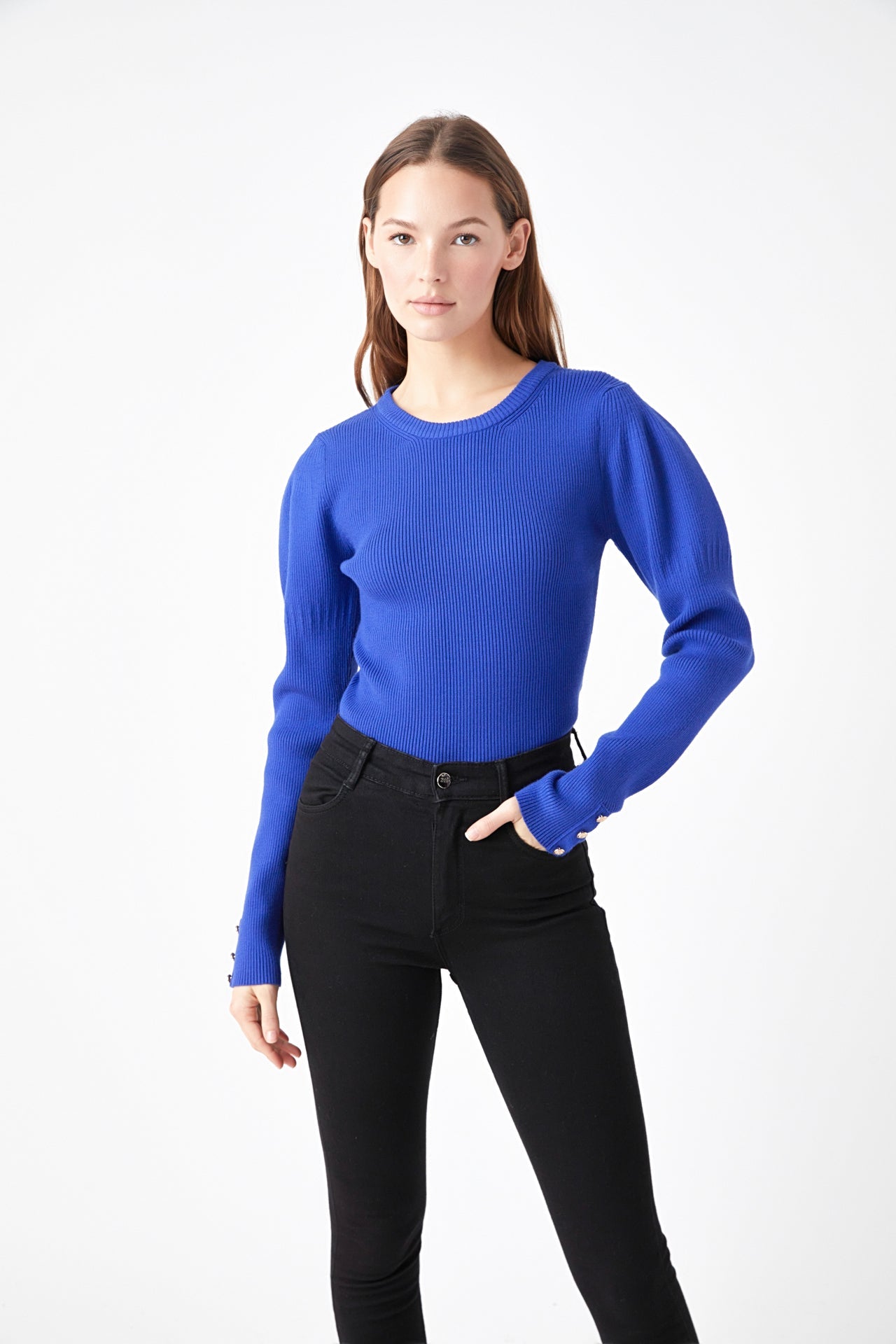 ENDLESS ROSE - Puff Sleeve Top - SWEATERS & KNITS available at Objectrare