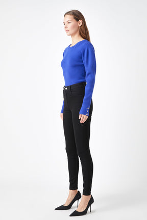 ENDLESS ROSE - Puff Sleeve Top - SWEATERS & KNITS available at Objectrare