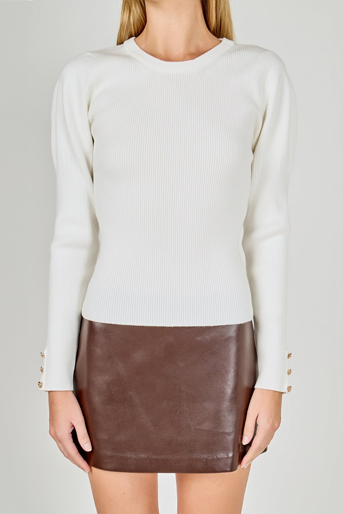 ENDLESS ROSE - Puff Sleeve Top - SWEATERS & KNITS available at Objectrare