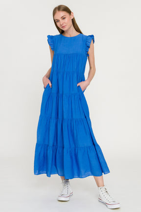 LA'VEN - Ruffle Tiered Maxi Dress - DRESSES available at Objectrare