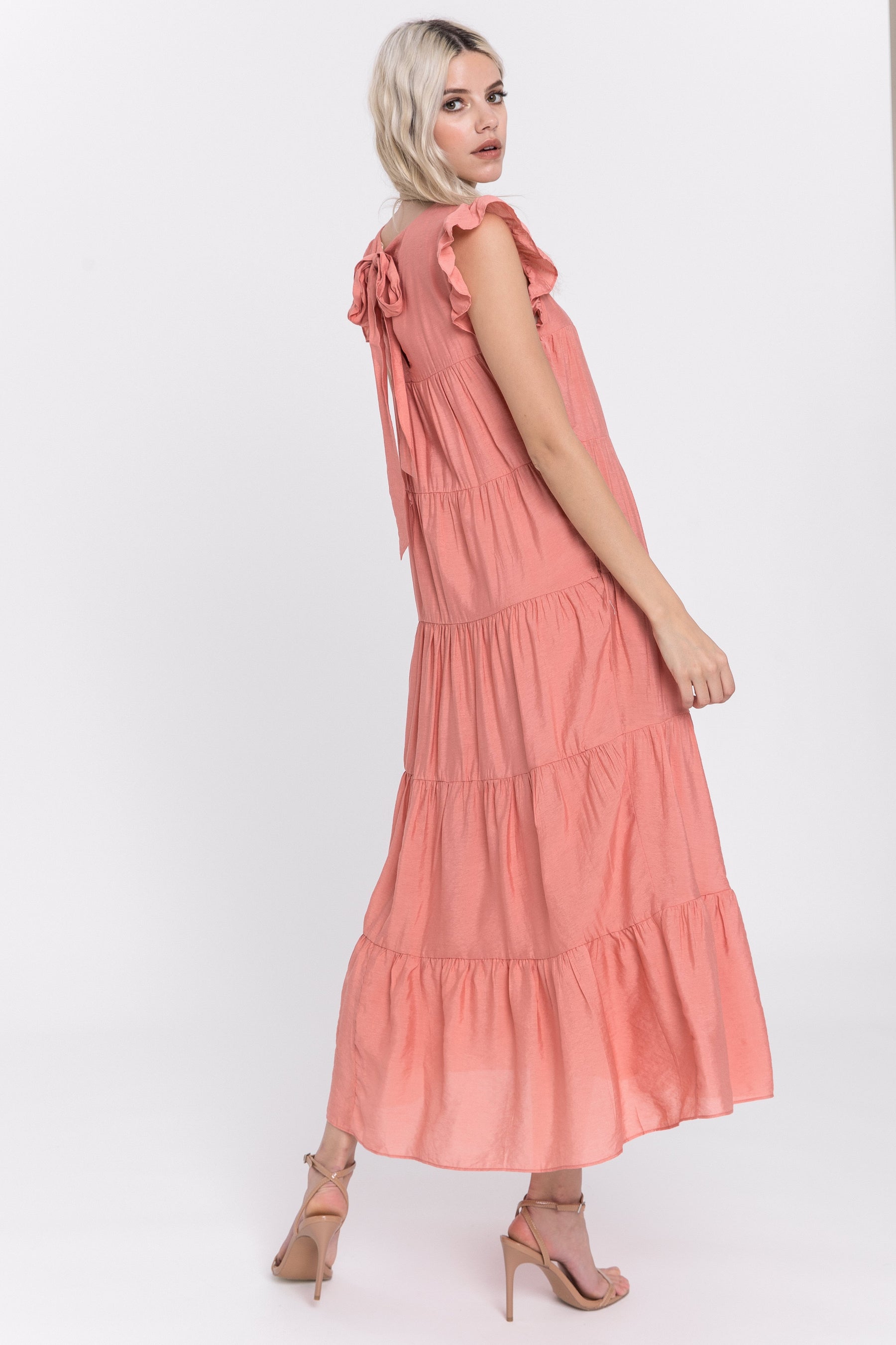LA'VEN - Ruffle Tiered Maxi Dress - DRESSES available at Objectrare