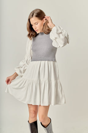 ENGLISH FACTORY - Mixed Media Mini Dress - DRESSES available at Objectrare