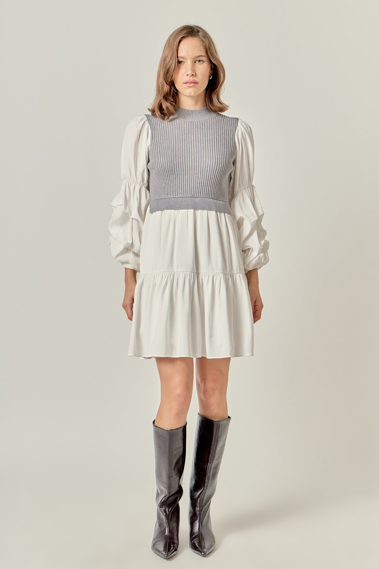 ENGLISH FACTORY - Mixed Media Mini Dress - DRESSES available at Objectrare