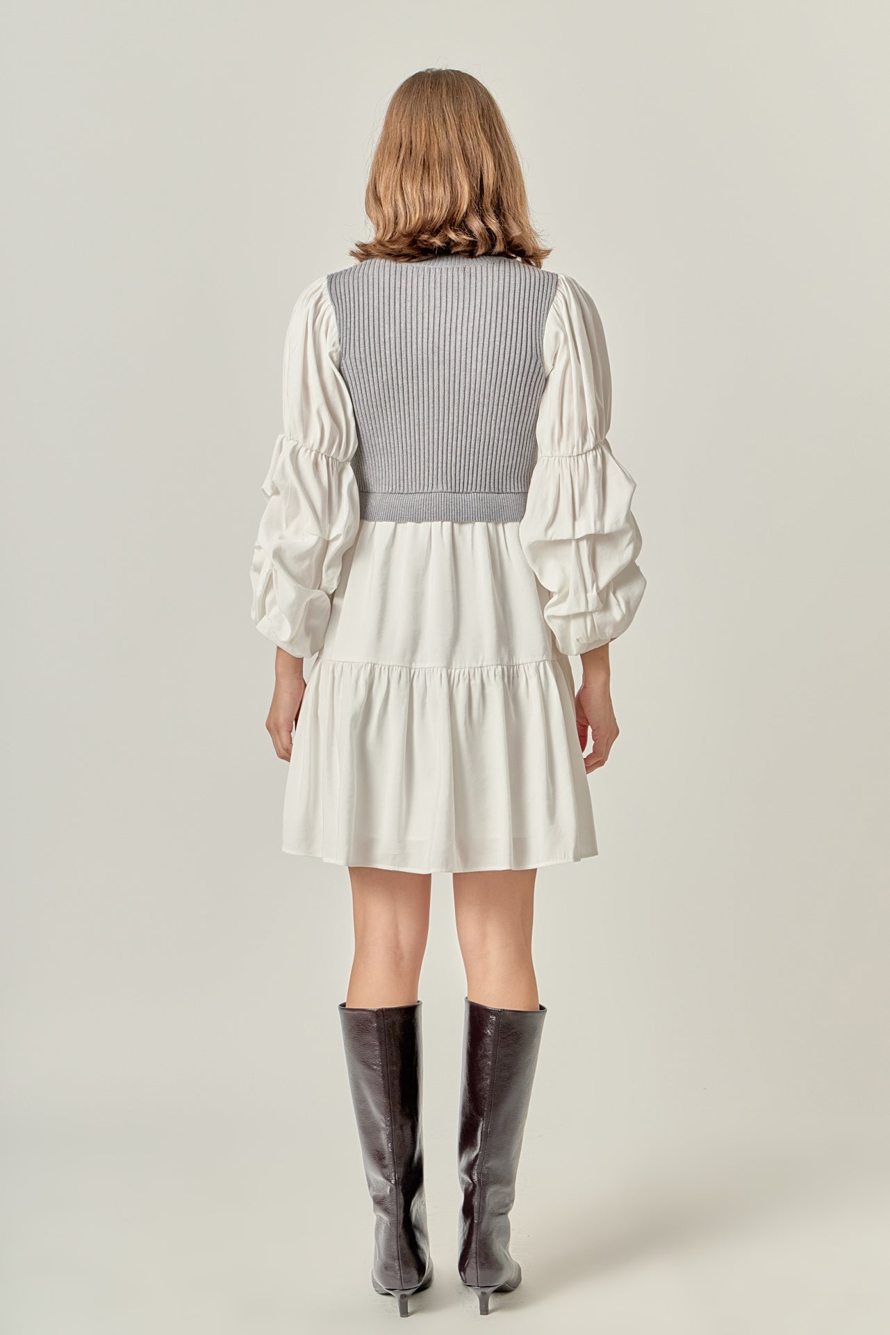 english factory mixed media mini dress English Factory