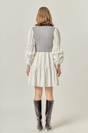 ENGLISH FACTORY - Mixed Media Mini Dress - DRESSES available at Objectrare