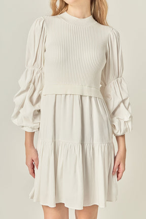 ENGLISH FACTORY - Mixed Media Mini Dress - DRESSES available at Objectrare