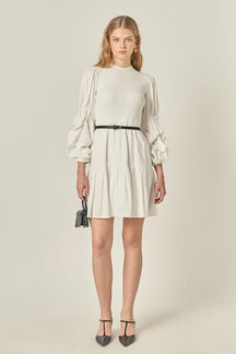 ENGLISH FACTORY - Mixed Media Mini Dress - DRESSES available at Objectrare