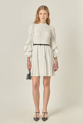 ENGLISH FACTORY - Mixed Media Mini Dress - DRESSES available at Objectrare