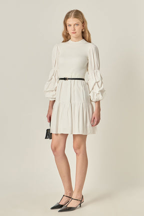 ENGLISH FACTORY - Mixed Media Mini Dress - DRESSES available at Objectrare