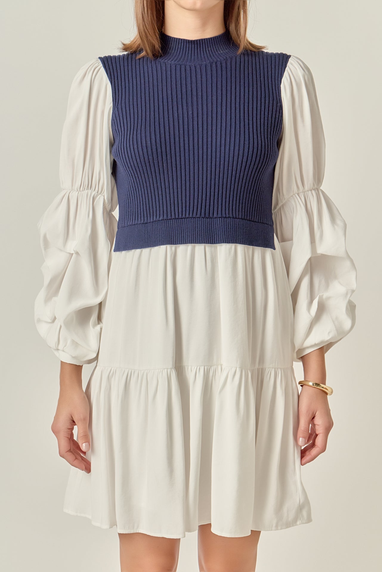 ENGLISH FACTORY - Mixed Media Mini Dress - DRESSES available at Objectrare