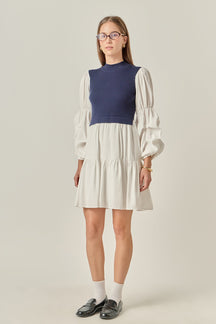 ENGLISH FACTORY - Mixed Media Mini Dress - DRESSES available at Objectrare