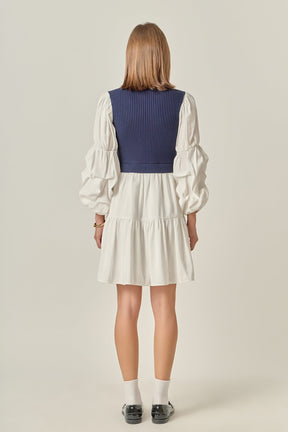 ENGLISH FACTORY - Mixed Media Mini Dress - DRESSES available at Objectrare