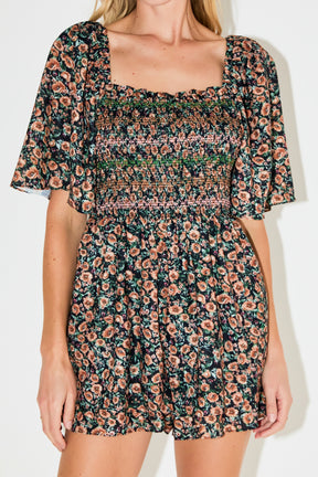 FREE THE ROSES - Smocked Detail Romper - ROMPERS available at Objectrare
