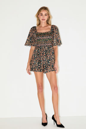 FREE THE ROSES - Smocked Detail Romper - ROMPERS available at Objectrare