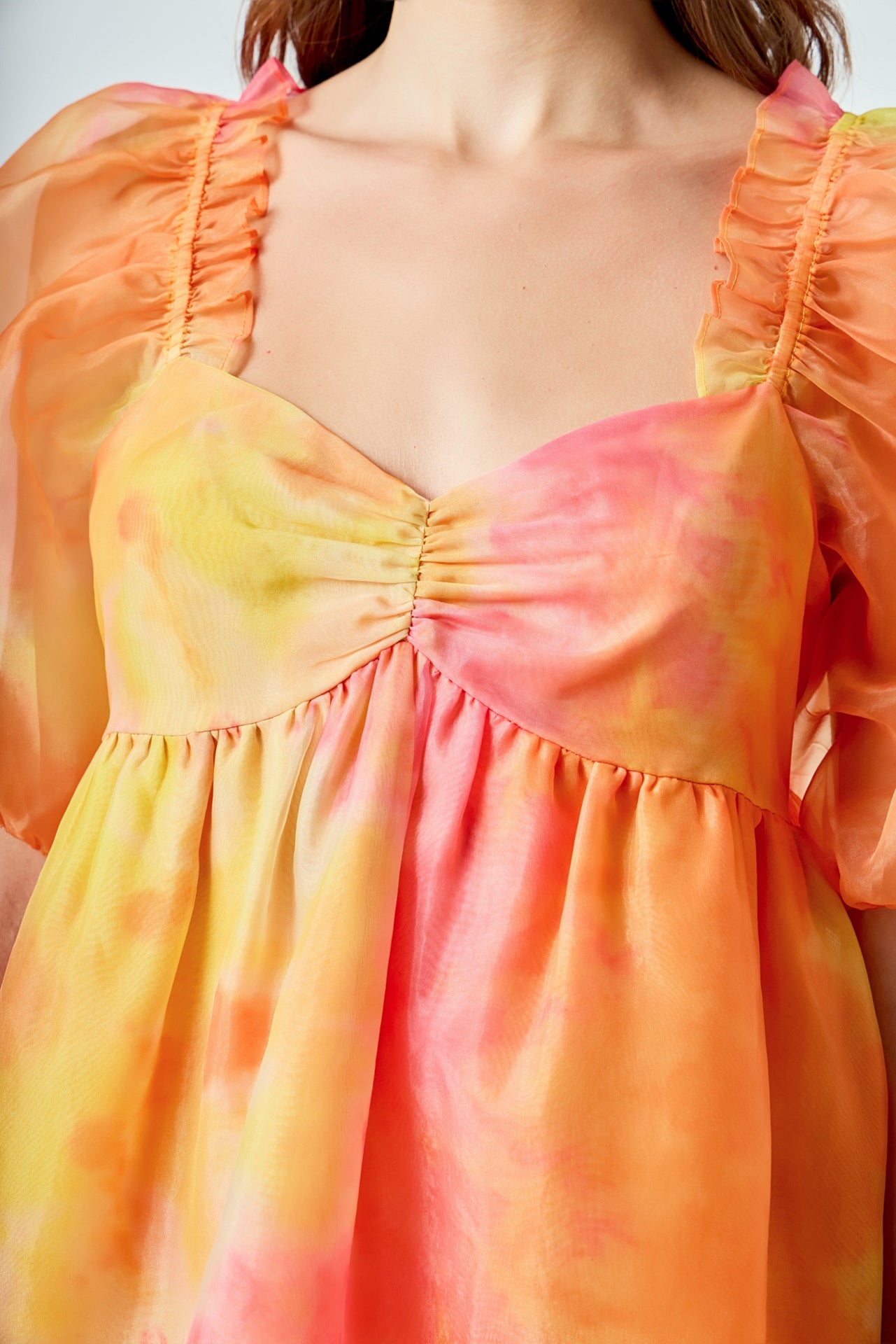ENDLESS ROSE - Organze Tie-dye Babydoll Dress - DRESSES available at Objectrare