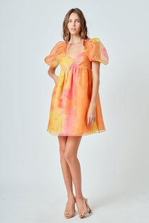 ENDLESS ROSE - Organze Tie-dye Babydoll Dress - DRESSES available at Objectrare