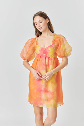 ENDLESS ROSE - Endless Rose - Organza Tie-dye Babydoll Dress - DRESSES available at Objectrare