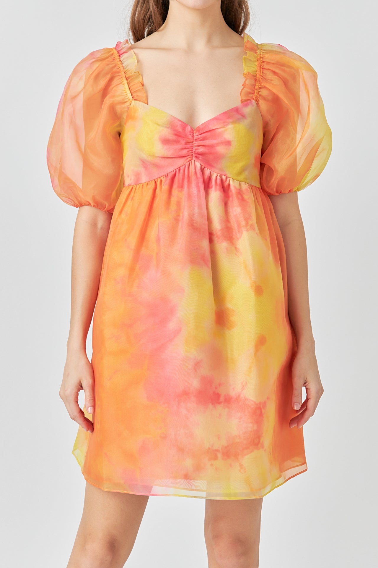 ENDLESS ROSE - Endless Rose - Organze Tie-dye Babydoll Dress - DRESSES available at Objectrare