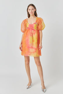 ENDLESS ROSE - Endless Rose - Organza Tie-dye Babydoll Dress - DRESSES available at Objectrare