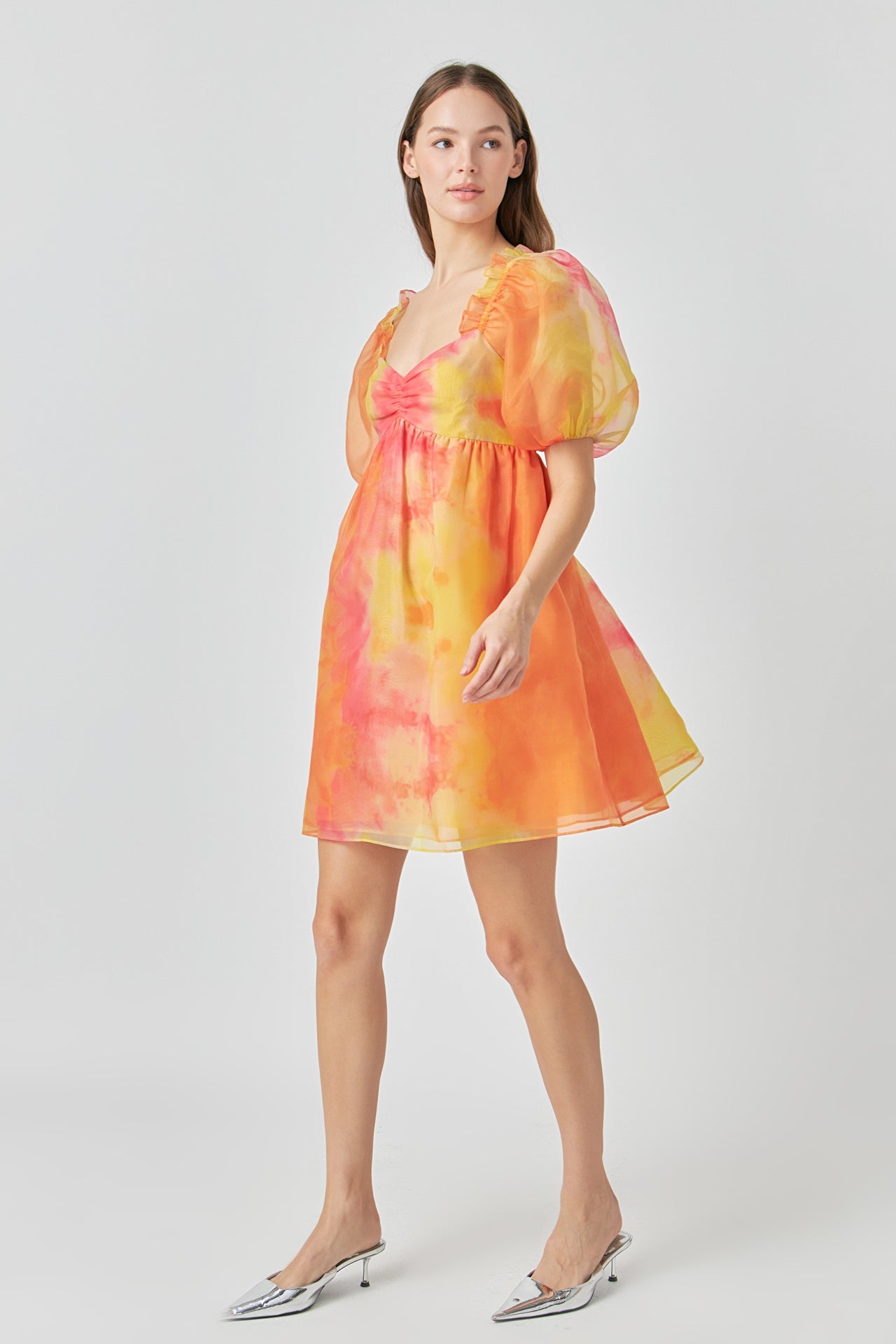 ENDLESS ROSE - Endless Rose - Organza Tie-dye Babydoll Dress - DRESSES available at Objectrare