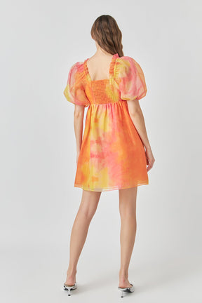 ENDLESS ROSE - Endless Rose - Organza Tie-dye Babydoll Dress - DRESSES available at Objectrare