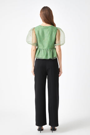 ENDLESS ROSE - Organza Zebra Top - TOPS available at Objectrare