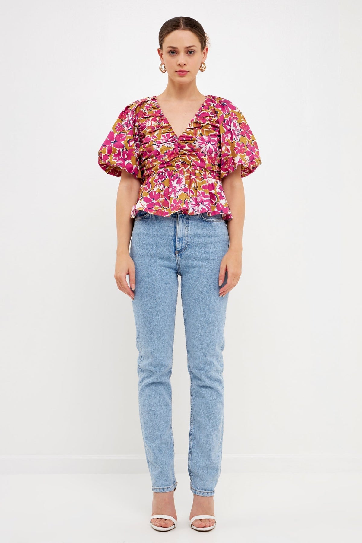 ENDLESS ROSE - Floral Pleated Top - TOPS available at Objectrare