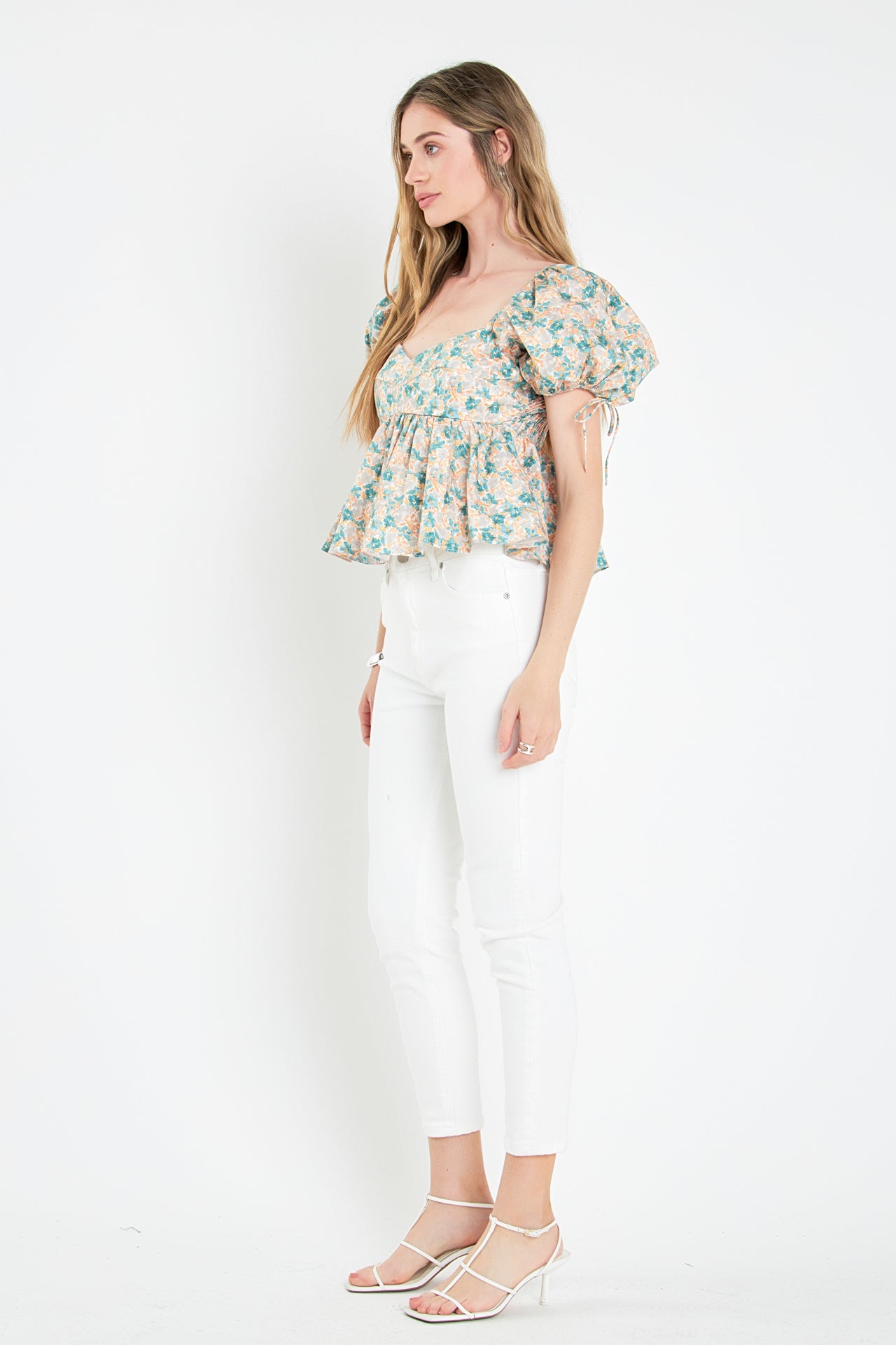 ENGLISH FACTORY - Floral Puff Sleeve Top - TOPS available at Objectrare